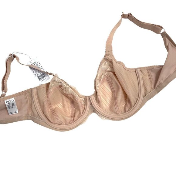 NEW Elomi Charley Stretch Plunge lace Bra Size 36DDD fawn nude - Picture 9 of 11